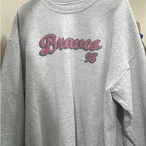 Gildan Gray Sweatshirt with Braves Logo